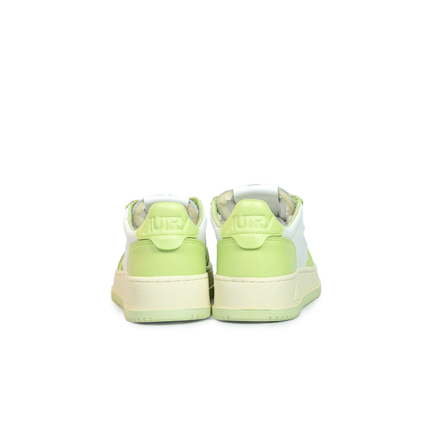 Sneakers Autry - Medalist Low Bicolor in pelle (bianco e verde)