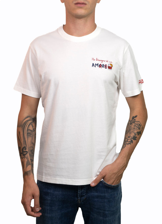 T-shirt Saint Barth - HO BISOGNO DI UN AMARO | EDIZIONE SPECIALE INSULTI LUMINOSI