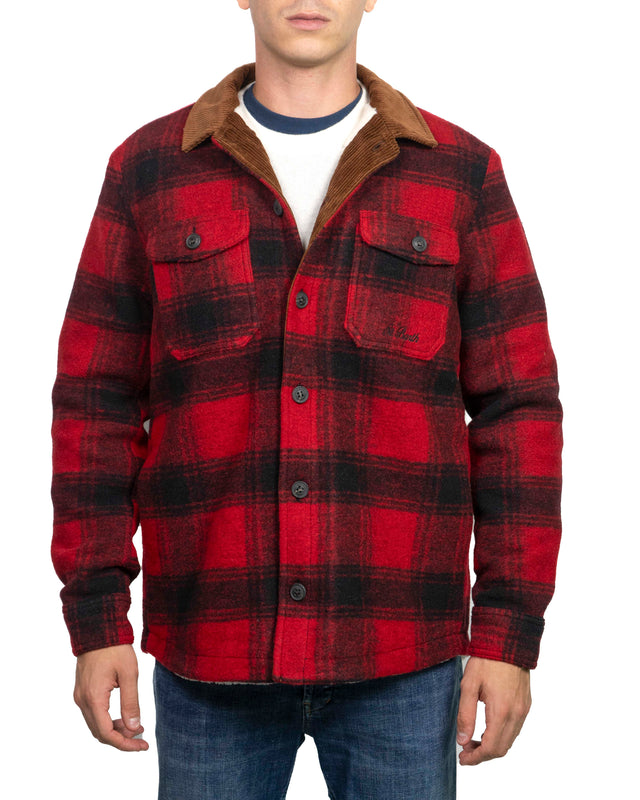 Giacca Saint Barth Sherpa a quadri rossa