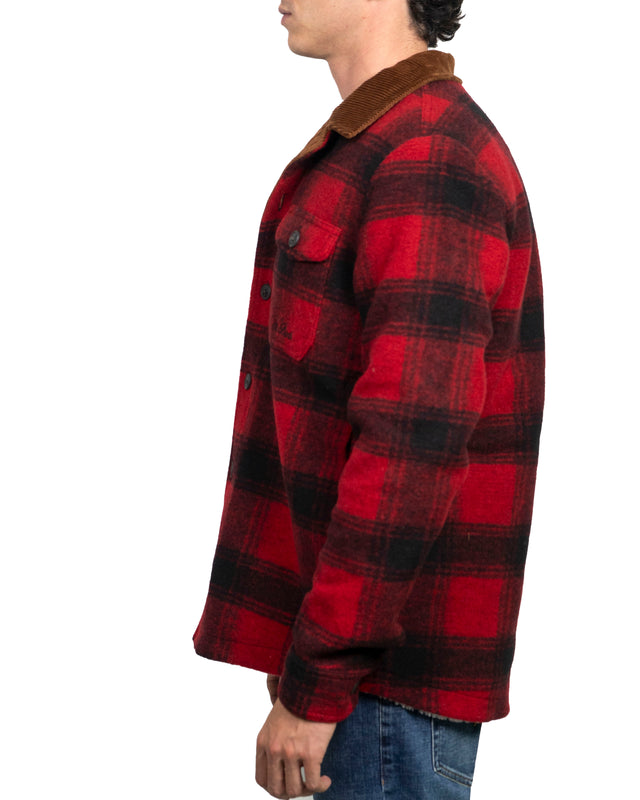 Giacca Saint Barth Sherpa a quadri rossa