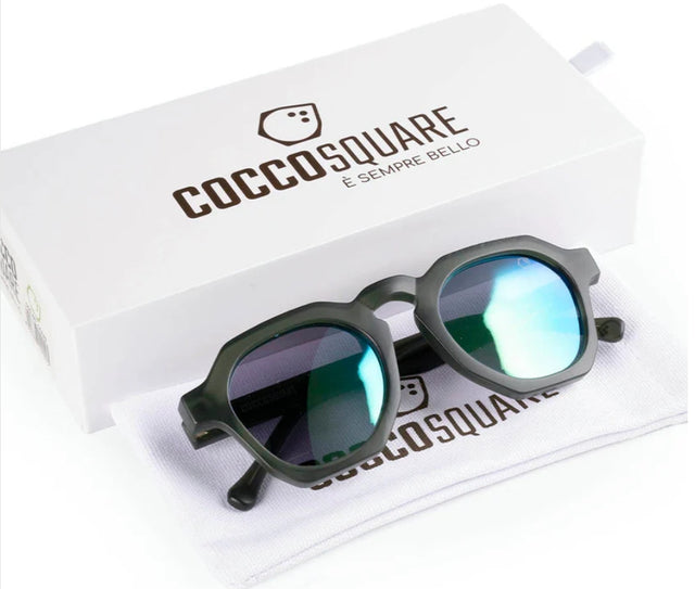 Cocco Square - Sun Glasses Specchio - Verde Salvia