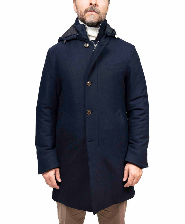 Giaccone Montecore tessuto loro piana - Blu