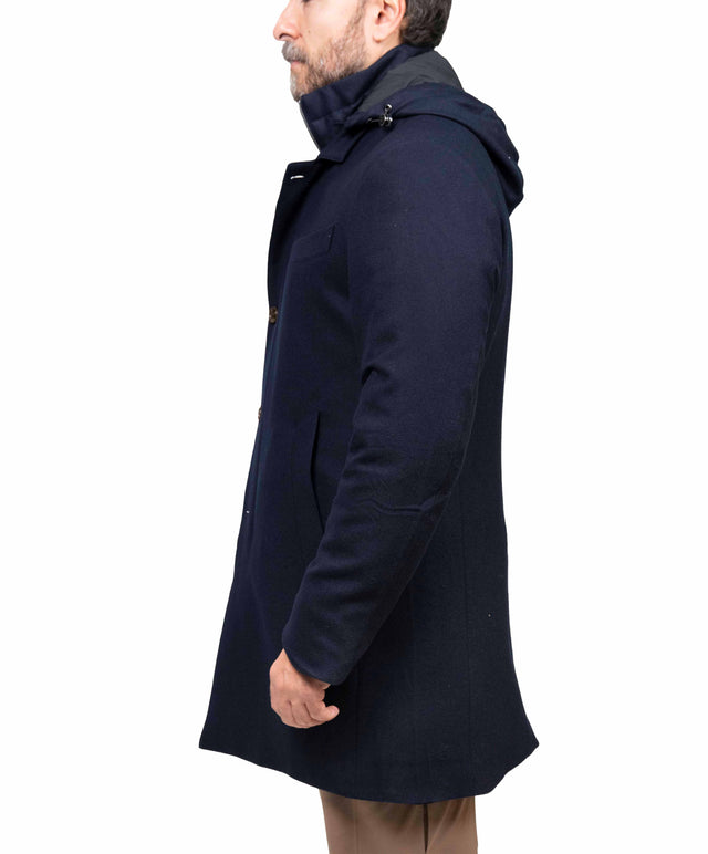 Giaccone Montecore tessuto loro piana - Blu