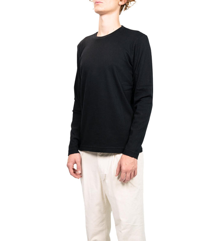 Zanone - T-shirt interlock a maniche lunghe nero