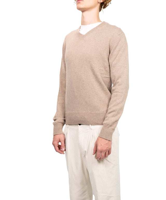 Zanone - MAGLIONE Unito Scollo a V beige