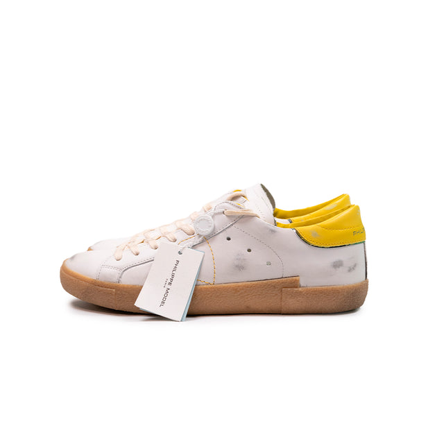 Sneakers Philippe Model Paris in pelle bianca e giallo