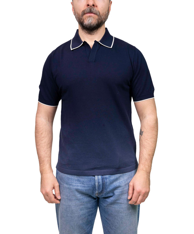 Skipper polo - blu bordino bianco - MC2 Saint Barth