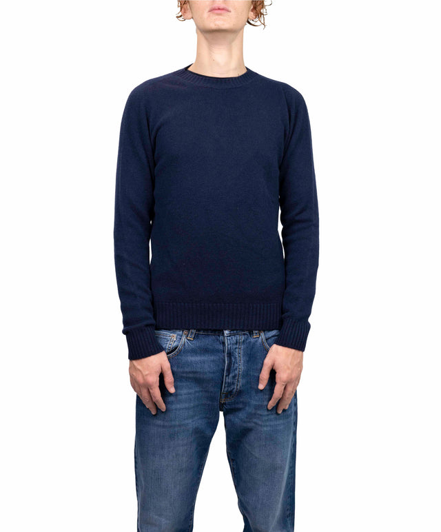 Riviera Cashmere - Felpa Girocollo rasato blu notturno