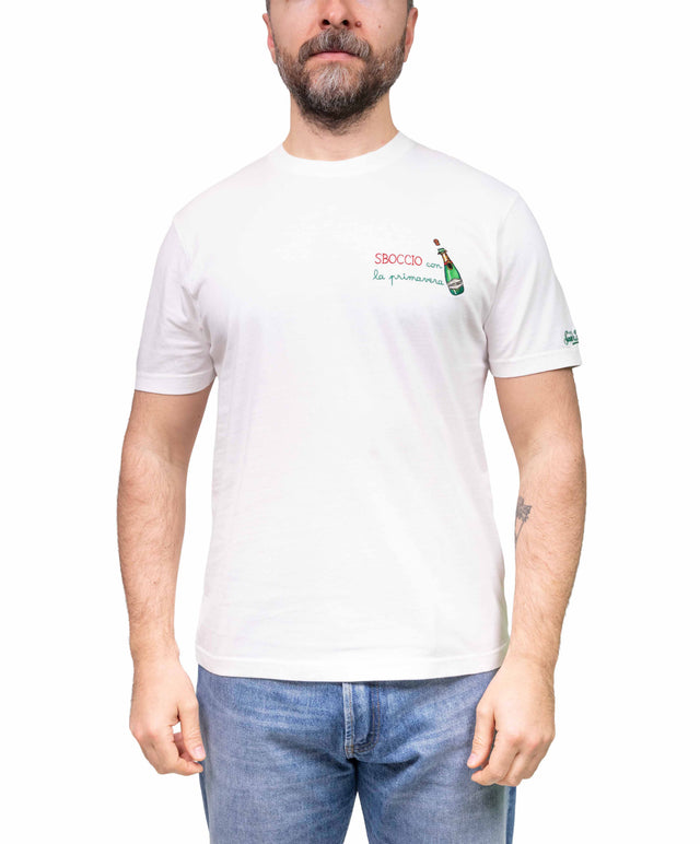 T-shirt “Sboccio con la primavera” - bianca - MC2 Saint Barth