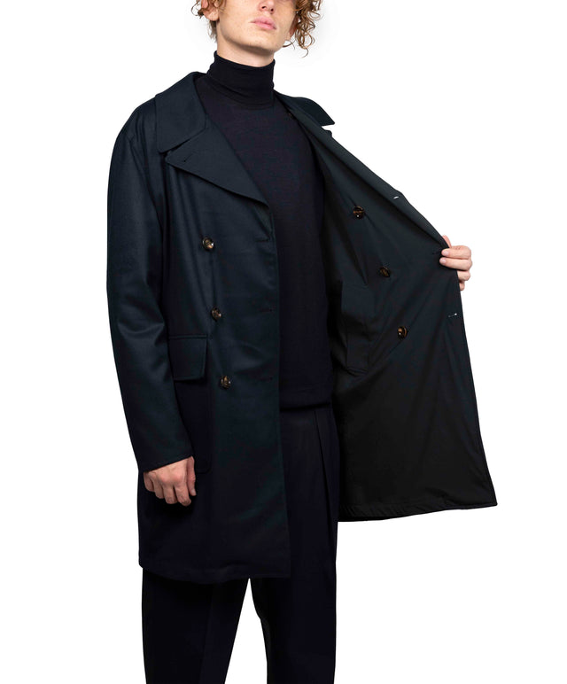 Kired- Cappotto reversibile doppio petto Blu