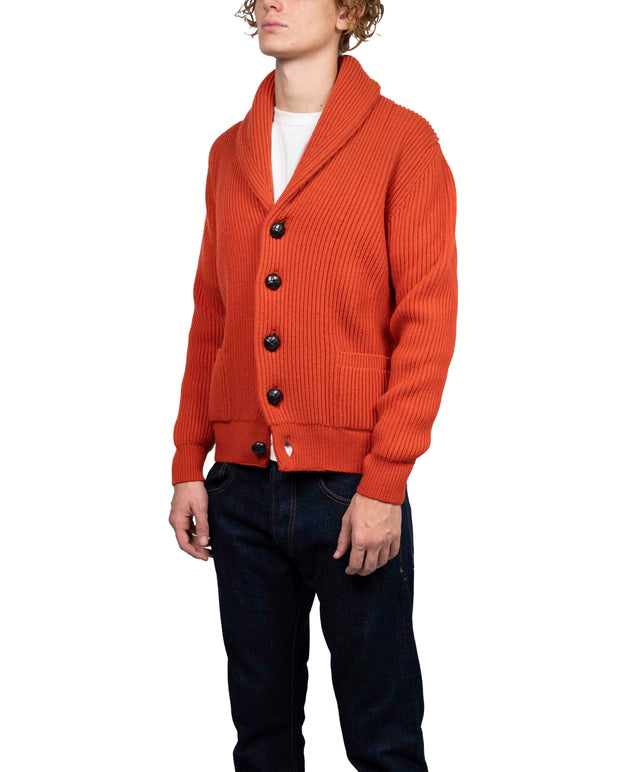 The Oracle Cashmere - Cardigan Lana Cashmere Arancione