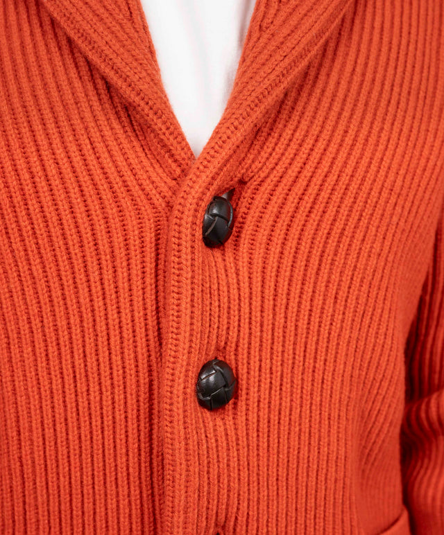 The Oracle Cashmere - Cardigan Lana Cashmere Arancione