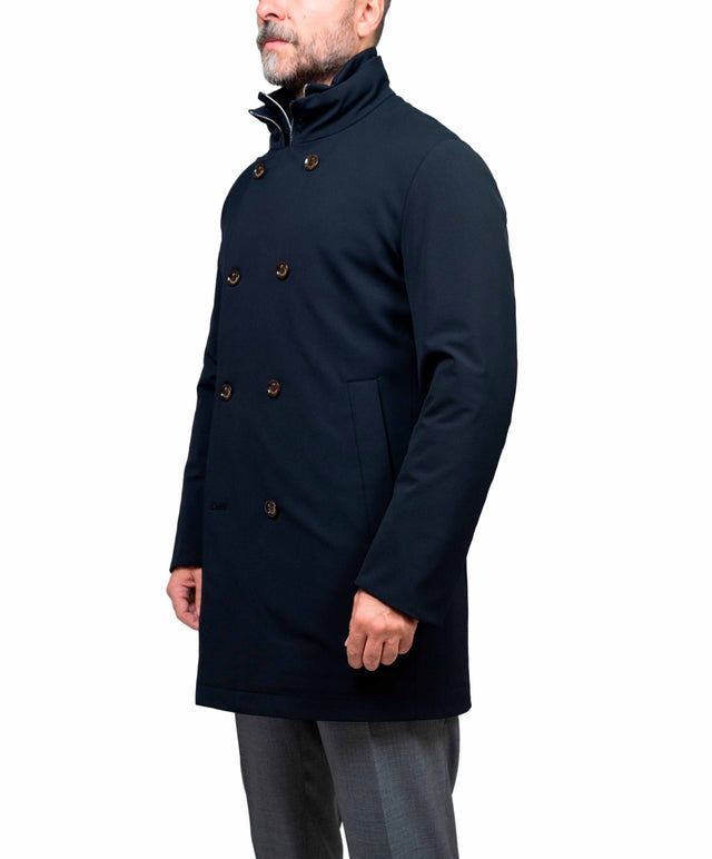 Montecore - cappotto doppiopetto aerotwill colore blu
