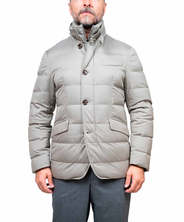 Montecore - blazer piuma d’oca color ghiaccio