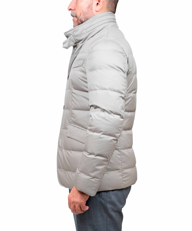 Montecore - blazer piuma d’oca color ghiaccio