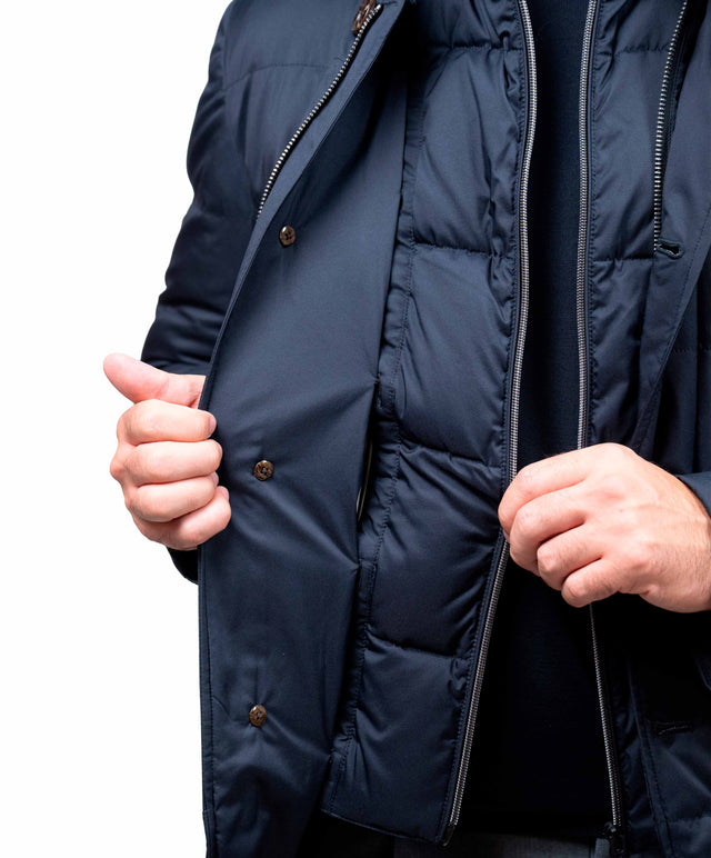 Montecore - blazer piuma d’oca color blu