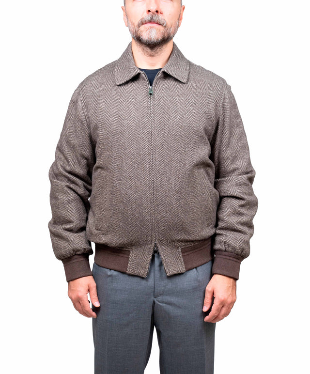 Montecore -  bomber in cashmere e seta colore marrone