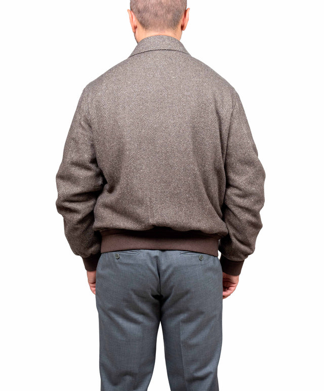 Montecore -  bomber in cashmere e seta colore marrone