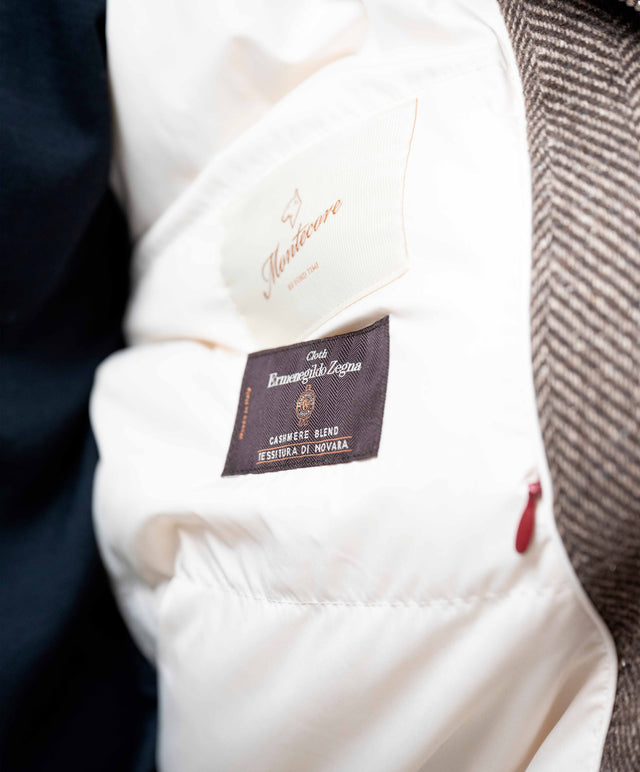 Montecore -  bomber in cashmere e seta colore marrone