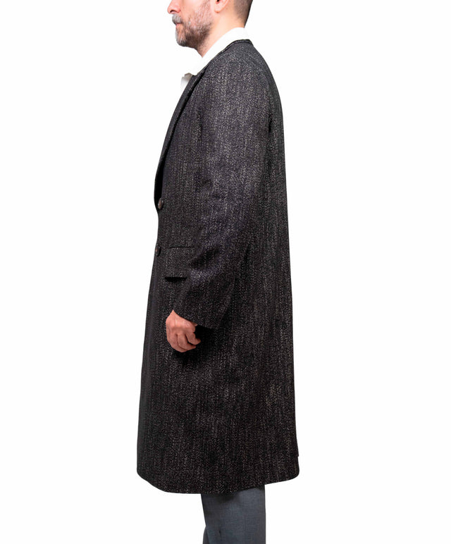 Doppia A - cappotto over spinato colore marrone scuro