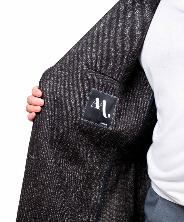 Doppia A - cappotto over spinato colore marrone scuro