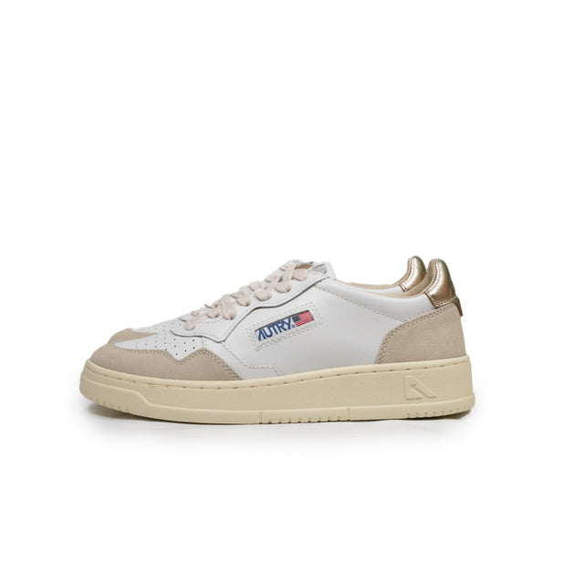 Sneaker Autry - MEDALIST LOW bianco e oro
