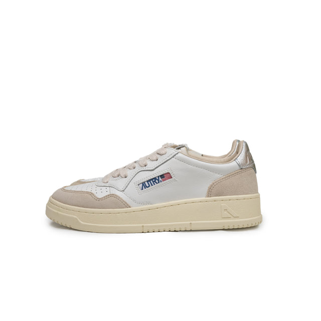 Sneaker Autry - MEDALIST LOW bianche e argento
