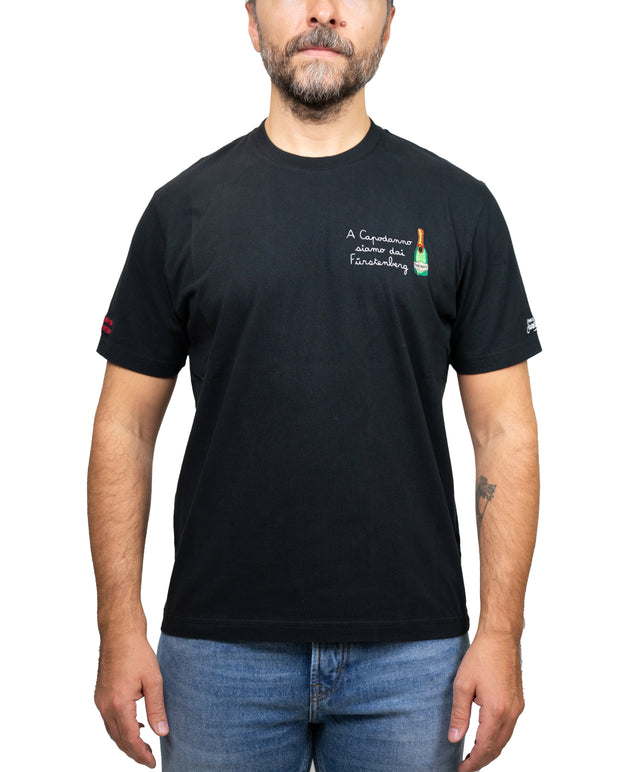 Saint Barth t-shirt “a capodanno siamo dai furstenberg”, nera