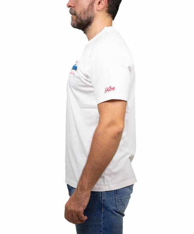 Saint Barth t-shirt “Electric is too boring”, bianca