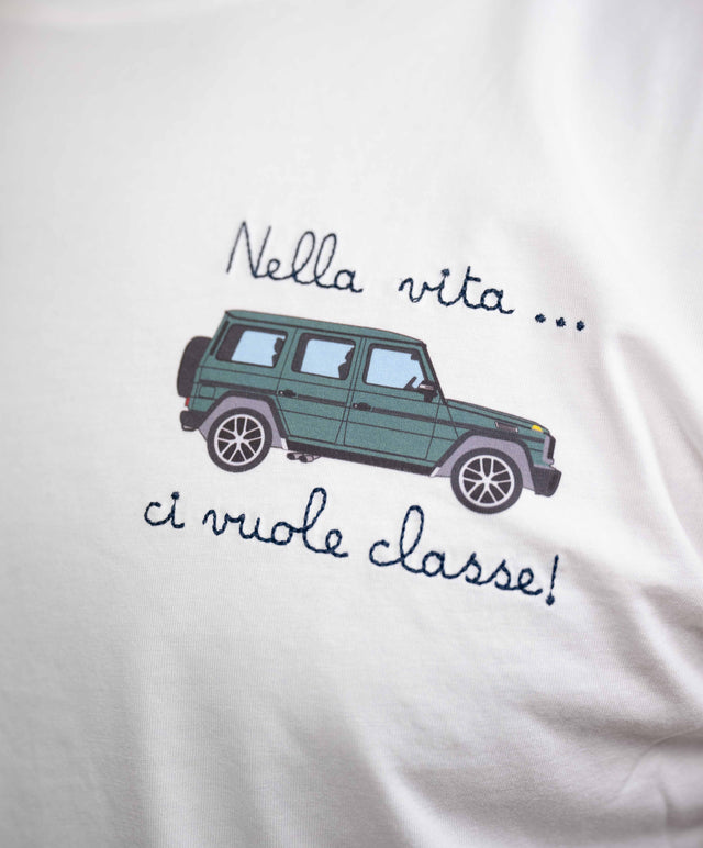 Saint Barth t-shirt “Nella vita ci vuole classe”, bianca
