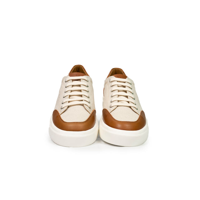 Sneaker Kiton - cot /calf  - color beige aran