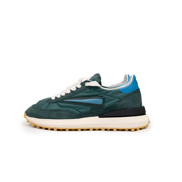 Sneaker D.A.T.E. athleta nylon e suede verdi e azzurre