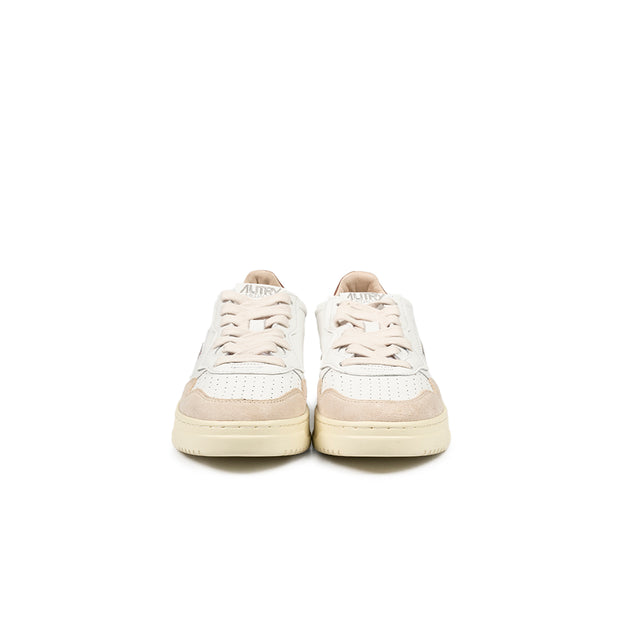 Sneakers Autry - Medalist Low camoscio e pelle (bianco, Beige e marrone cioccolato)