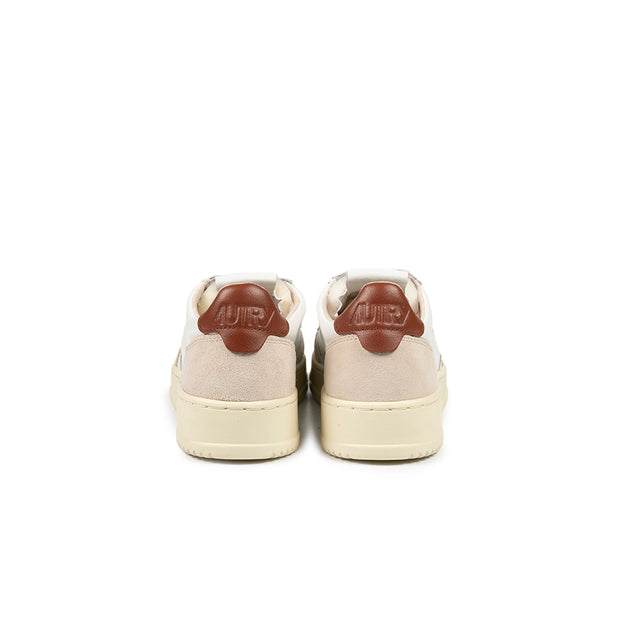 Sneakers Autry - Medalist Low camoscio e pelle (bianco, Beige e marrone cioccolato)