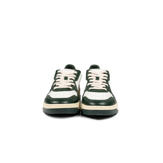 Sneakers Autry - Medalist Low bicolore in pelle (bianco e verde inglese)