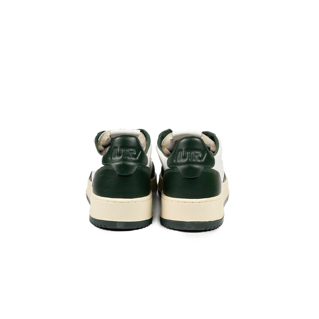 Sneakers Autry - Medalist Low bicolore in pelle (bianco e verde inglese)