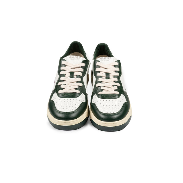 Sneakers Autry - Medalist Low bicolore in pelle (bianco e verde inglese)