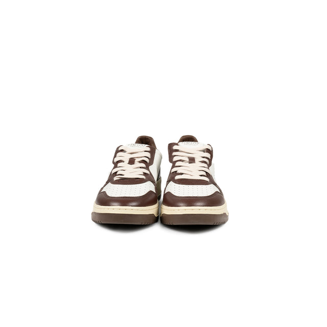 Sneakers Autry - Medalist Low bicolore in pelle (bianco e Marrone)