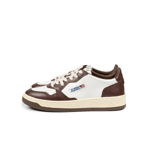 Sneakers Autry - Medalist Low bicolore in pelle (bianco e Marrone)