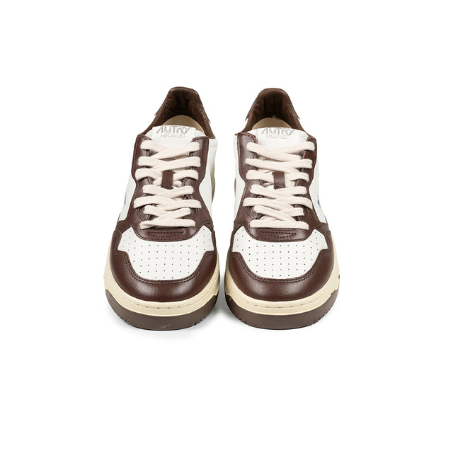 Sneakers Autry - Medalist Low bicolore in pelle (bianco e Marrone)