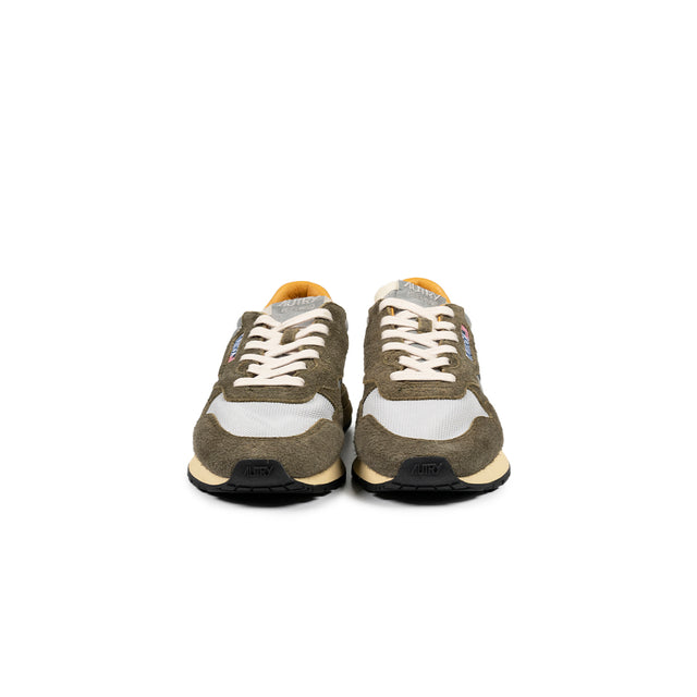 Sneakers Autry - Reelwind Low Nylon e suede (Verde militare, argento e gialla)