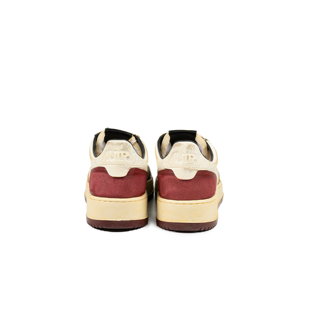 Sneakers Autry - Medalist Low Super Vintage in pelle (Bianco, Nero e Bordeaux)