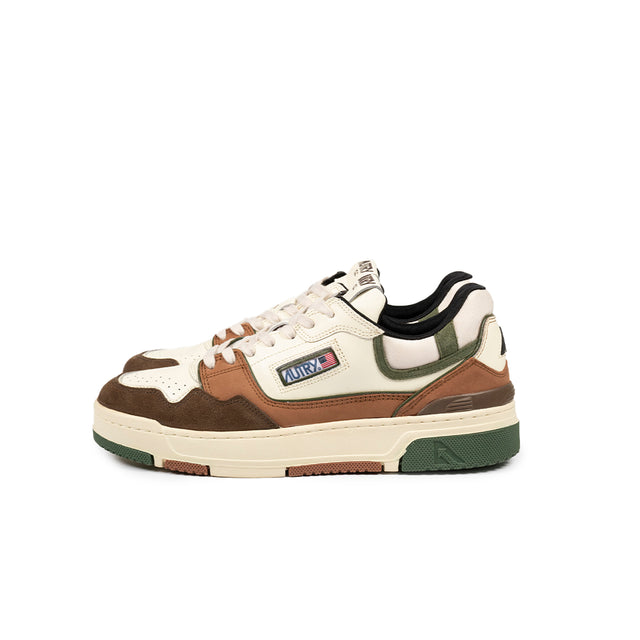 Sneakers Autry - CLC Low in pelle e Suede (Bianco,Marrione e Verde)