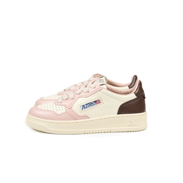Sneakers Autry - AutryKIDS in pelle (Bianco, Rosa e Marrone)
