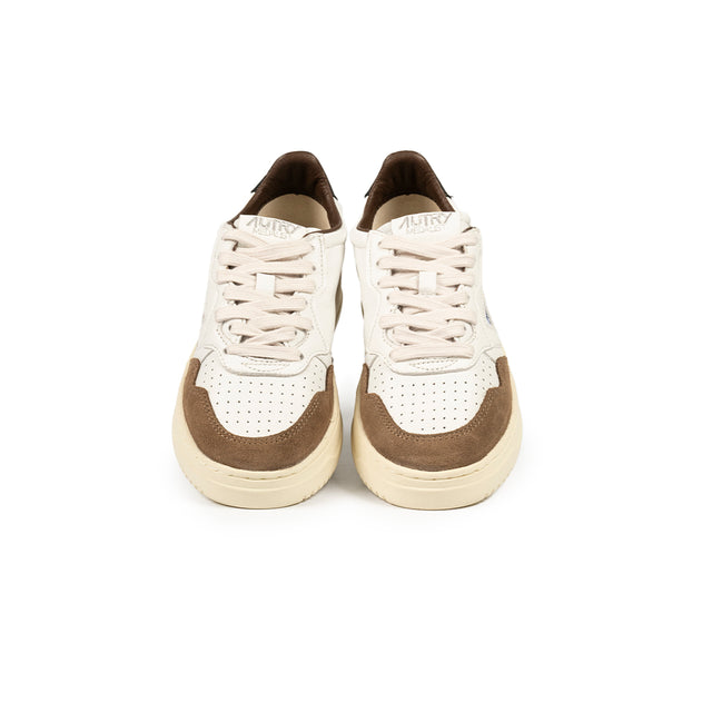 Sneakers Autry - Medalist Low suede e pelle (Bianco, Marrone e Nero)