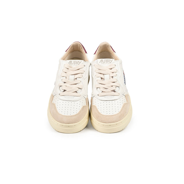 Sneakers Autry - Medalist Low suede e pelle (Bianco, Viola e Beige)