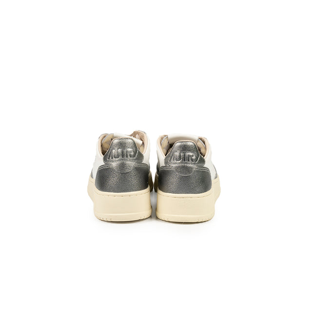 Sneakers Autry - Medalist Low in pelle (Bianco e Argento)