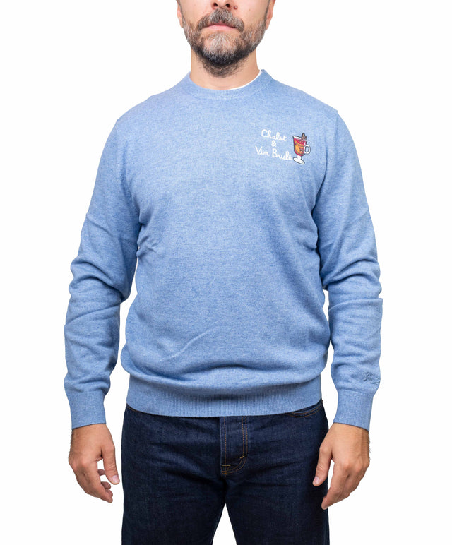 Saint Barth maglione - chalet e vin brune, azzurro chiaro