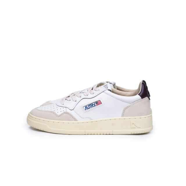 Sneakers Autry- medalist low man in pelle bianca e marrone choco