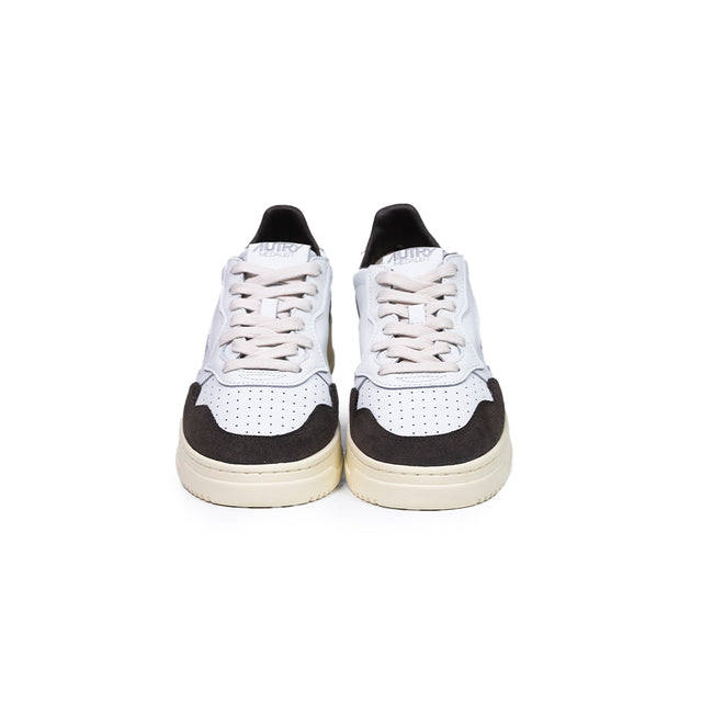 Sneakers Autry- medalist low man soft leather e suede bianco e mogano